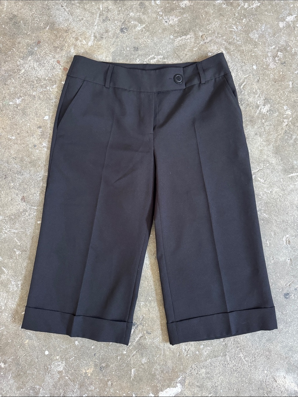 Black Knee Length Dress Shorts
